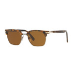 Persol Men's PO3199S Clubmaster Sunglasses // Havana + Brown