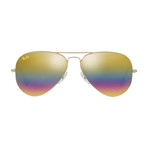 Men's Aviator Sunglasses // Bronze Copper + Rainbow Flash