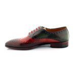Mr. Green Medallion Oxford // Green + Red (US: 7.5)