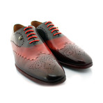 Mr. Green Medallion Oxford // Green + Red (US: 11)