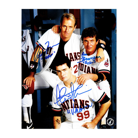 Charlie Sheen + Tom Berenger + Corbin Bernsen // Autographed Photo // Major League