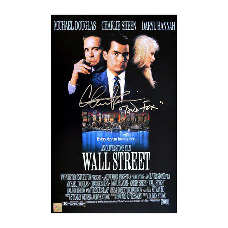 Charlie Sheen // Autographed Movie Poster // Wall Street 