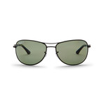 Men's Steel Polarized Sunglasses V2 // Black + Green