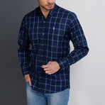 Charlie Button-Up Shirt // Dark Blue + Blue (X-Large)