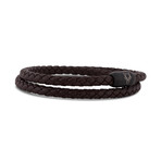 Suprema Leather Bracelet // Matte Black + Brown (14.57"L)