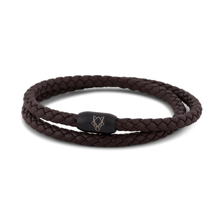 Suprema Leather Bracelet // Matte Black + Brown (14.57"L)