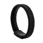 Subtilitas Leather Bracelet // Matte Black + Black (7")