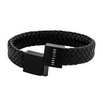 Subtilitas Leather Bracelet // Matte Black + Black (7")