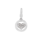 Bulgari 18k White Gold Diamond Heart Charm