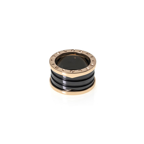 Bulgari B Zero 18k Rose Gold + Ceramic Band Ring // Ring Size: 6.25 (Ring Size: 5.25)