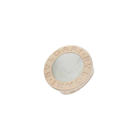 Bulgari Bulgari 18k Rose Gold Mother of Pearl Signet Ring // Ring Size: 7.25