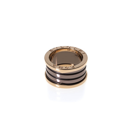 Bulgari B Zero 18k Rose Gold + Ceramic Band Ring III (Ring Size: 6.75)
