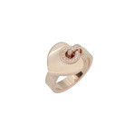 Bulgari Bulgari 18k Rose Gold Diamond Heart Ring // Ring Size: 6.75