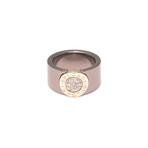 Bulgari Bulgari Bronze + 18k Rose Gold Diamond Signet Ring // Ring Size: 6.5