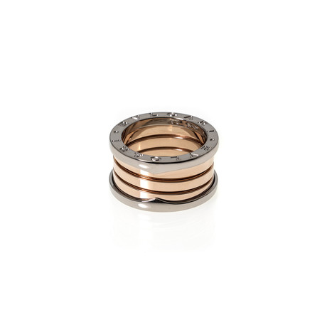 Bulgari B Zero 18k White Gold + 18k Rose Gold Band Ring (Ring Size: 6)