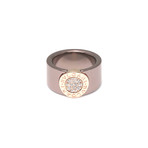 Bulgari Bulgari Bronze + 18k Rose Gold Diamond Signet Ring // Ring Size: 5.5