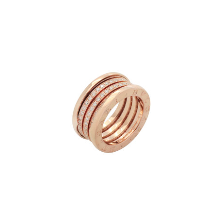 Bulgari B Zero 18k Rose Gold Diamond Band Ring // Ring Size: 7