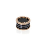 Bulgari B Zero 18k Rose Gold + Ceramic Diamond Band Ring // Ring Size: 6.25