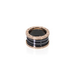 Bulgari B Zero 18k Rose Gold + Ceramic Diamond Band Ring // Ring Size: 6.25