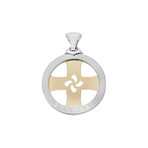 Bulgari 18k Yellow Gold + Stainless Steel Statement Pendant
