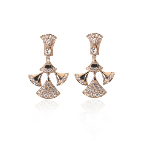 Bulgari Diva's Dream 18k Rose Gold Diamond Drop Earrings