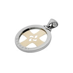 Bulgari 18k Yellow Gold + Stainless Steel Statement Pendant