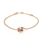 Bulgari Bulgari 18k Rose Gold Amethyst + Tourmaline Chain Bracelet