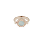 Bulgari Bulgari 18k Rose Gold Mother of Pearl + Onyx Signet Ring // Ring Size: 4.75