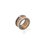 Bulgari B Zero 18k White Gold + 18k Rose Gold Band Ring (Ring Size: 6)