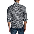 Woven Long-Sleeve Shirt // Black + White Floral (XL)