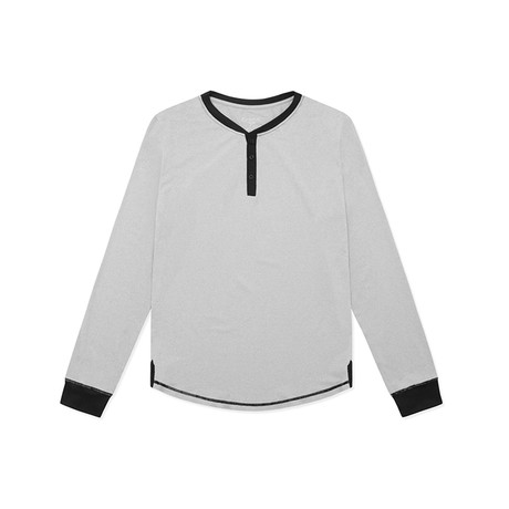 Dawn Long Sleeve Henley // Light Gray (XS)