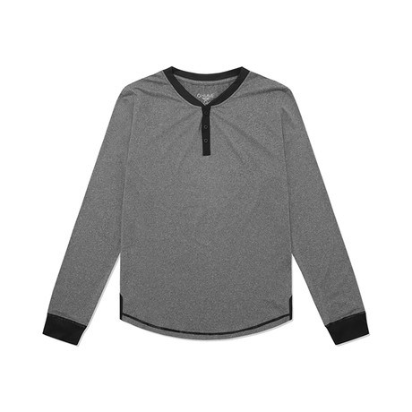 Dawn Long Sleeve Henley // Charcoal (XS)