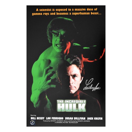 Lou Ferrigno // Autographed Movie Poster // The Incredible Hulk