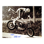 Evel Knievel // Autographed Photo // Wembley Crash With "WOOPS" Inscription