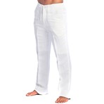 Casual Drawstring Pants // White (L)