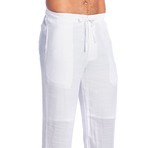 Beachwear Drawstring Pants // White (L)