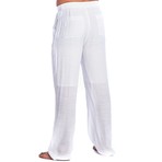 Beachwear Drawstring Pants // White (L)