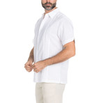 Casual Embroidered Short-Sleeve Shirt V2 // White (L)