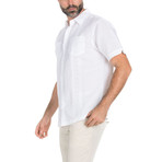 Casual Embroidered Short-Sleeve Shirt V1 // White (XL)