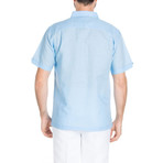 Casual Embroidered Short-Sleeve Shirt // Sky Blue (M)