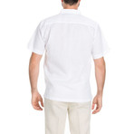 Casual Embroidered Short-Sleeve Shirt V1 // White (XL)