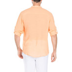 Casual Resort Embroidered Short-Sleeve Henley // Peach (M)