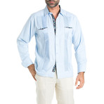 Guayabera Long-Sleeve Shirt // Blue (L)