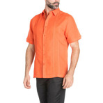 Casual Embroidered Short-Sleeve Shirt // Salmon (M)