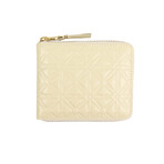 Leather Stars Embossed Small Wallet // Ivory