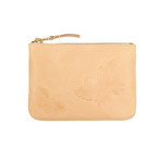 Leather Butterfly Embossed Wallet Pouch // Beige