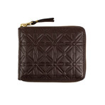 Leather Star Embossed Small Wallet // Brown