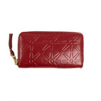 Leather Star Embossed Mini Wallet Coin Purse // Red