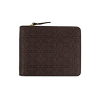 Leather Star Cardholder Zip Around Wallet // Brown