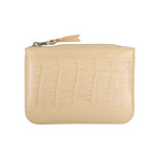 Reptile Leather Patchwork Wallet Pouch // Beige